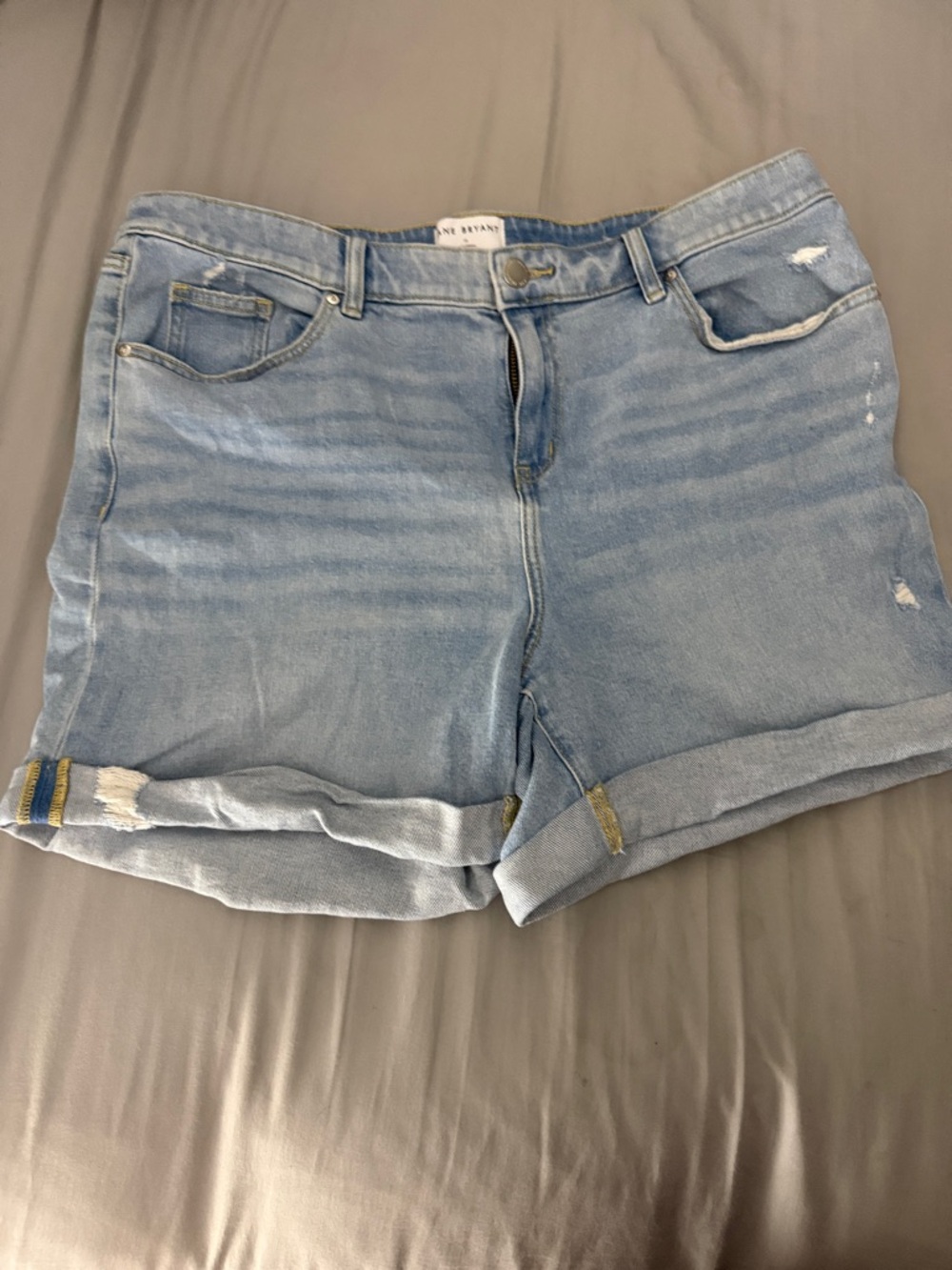 Lane Bryant Light Blue Denim Shorts with Button Front